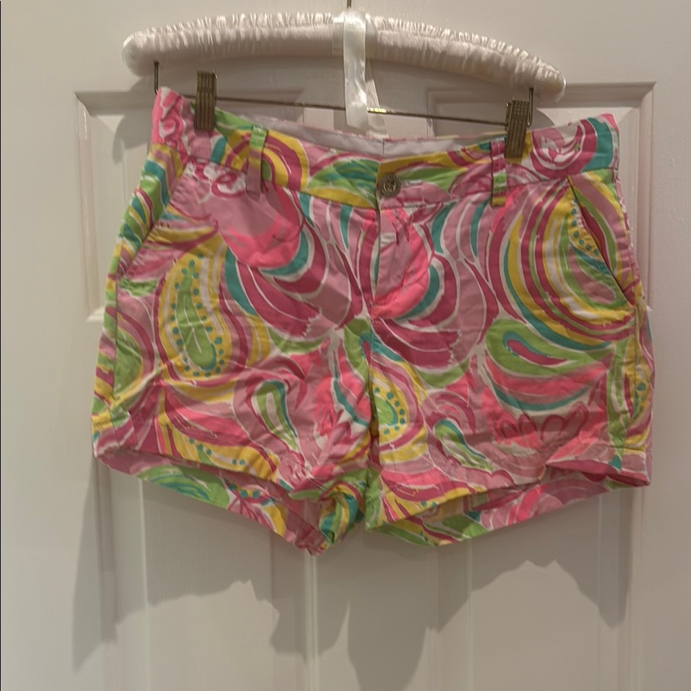 Lilly Pulitzer Pink and Green Swirl Shorts